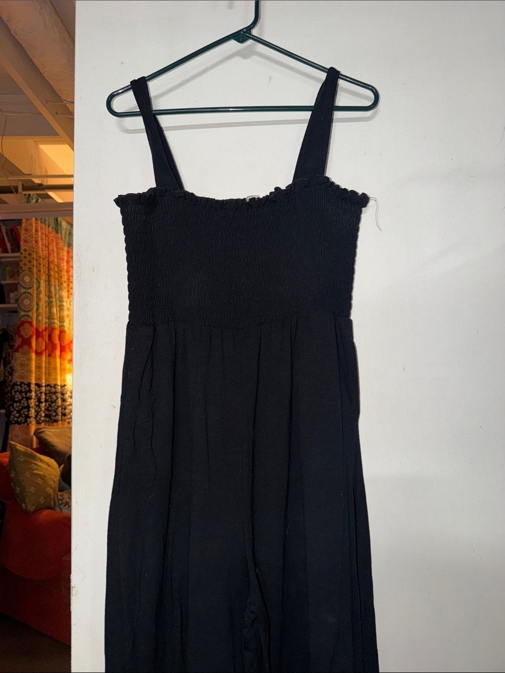 Roxy Black Smocked Jumpsuit